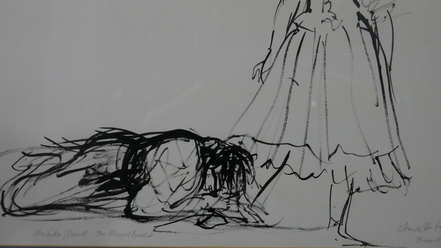 Charlotte Fawley (British 20th Century) A framed and glazed acrylic study of two Royal Ballet - Image 4 of 6