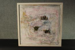 Jane Harris (1956-) A framed oil on board, abstract composition, unsigned. H.65 W.65 cm.