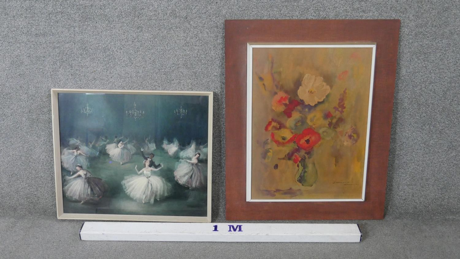 Two framed and glazed coloured prints. One Mid-century, depicting a vase of flowers, signed in plate - Image 10 of 10
