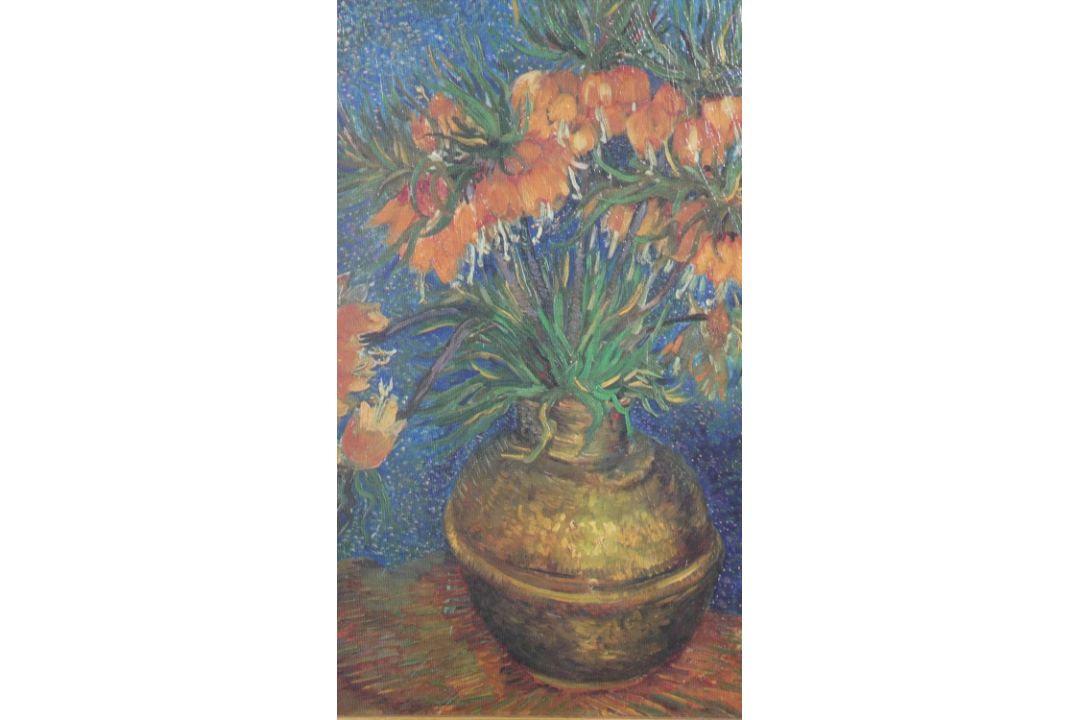 Two framed and glazed varnished prints of oil still life's. One by Renoir and one by Van Gogh and - Image 8 of 12