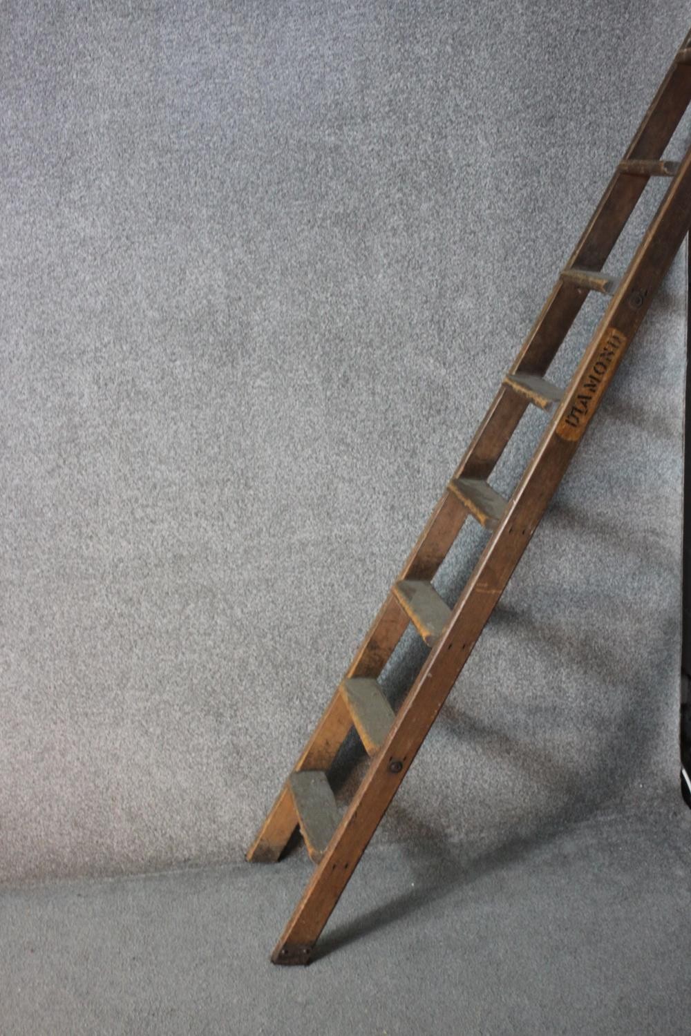 A vintage Diamond brand ladder. H.225 W.40cm. - Image 4 of 5