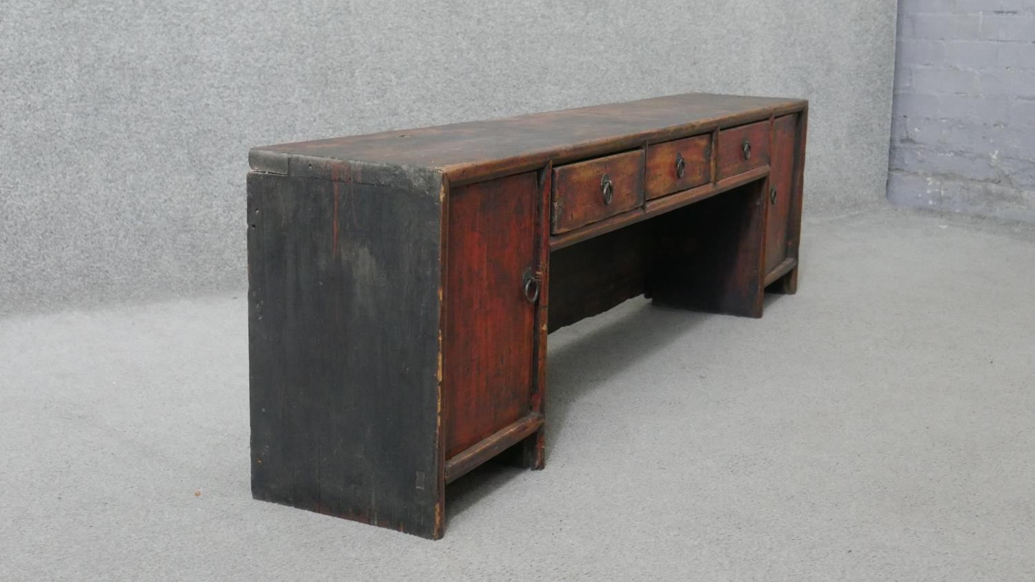 Low sideboard, Chinese 19th century painted. H.40 W.147 D.26cm - Image 7 of 7
