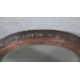 A C.1900 copper and brass hammered wall mirror with bevelled plate. H.37 W.42cm - Image 3 of 6