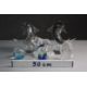 A collection of six art glass paper weights. A pair of dolphins balancing on balls, mum and baby - Image 7 of 7