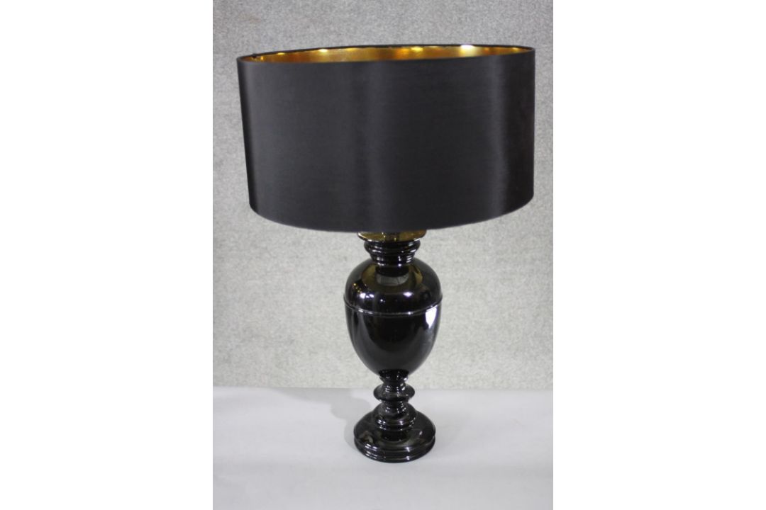 A pair of contemporary glazed table lamps. H.62cm. - Image 2 of 6