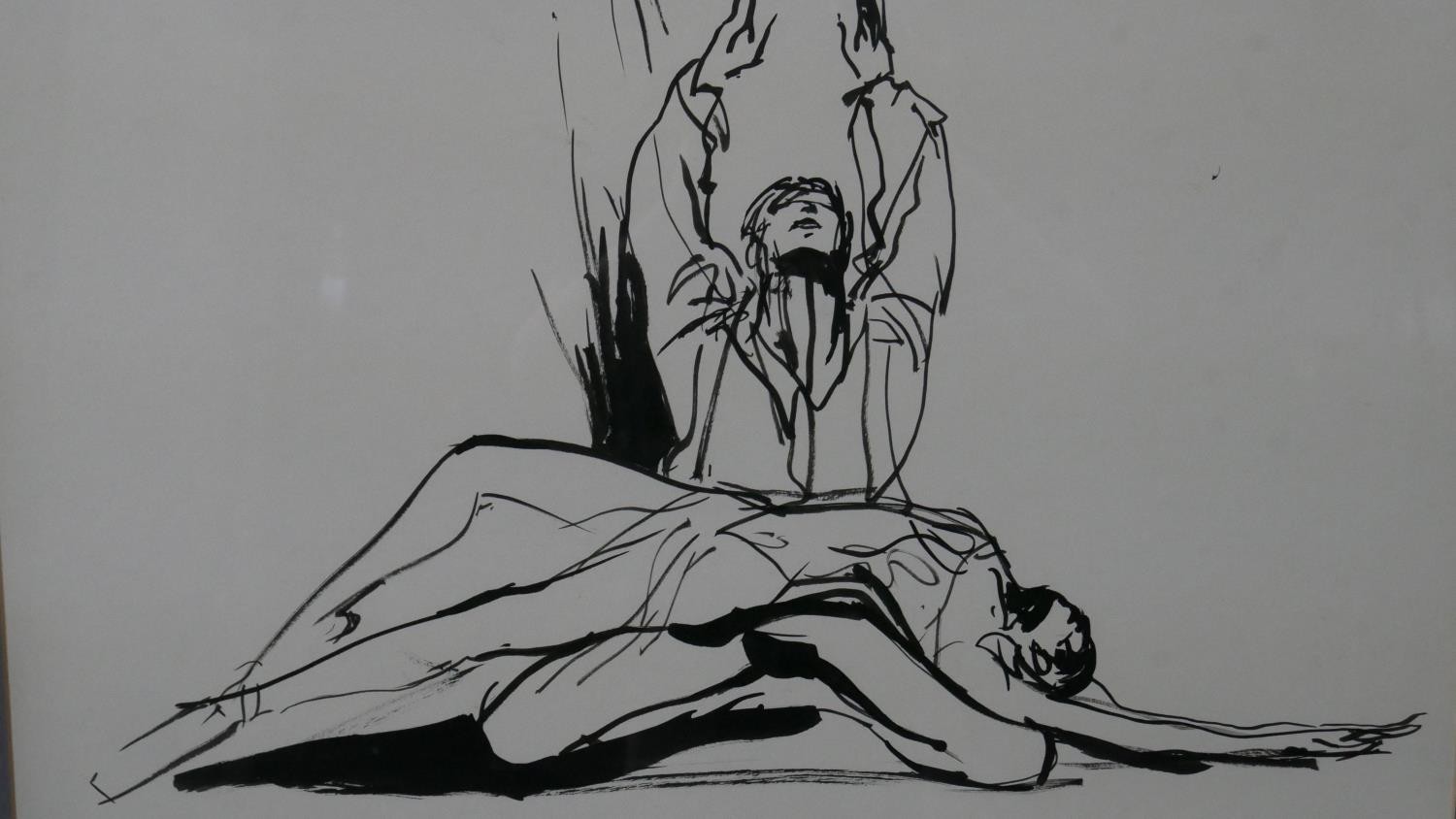 Charlotte Fawley (British 20th Century) A framed and glazed acrylic study of two ballet dancers, - Image 3 of 6