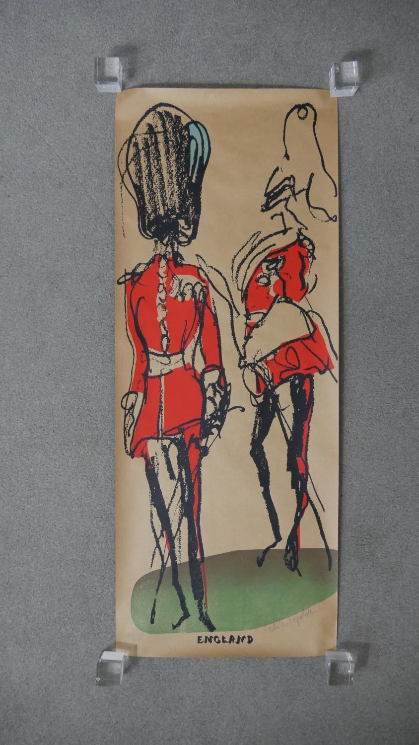 Felix Topolski (1907 - 1989) A large unframed signed limited edition England poster, showing two
