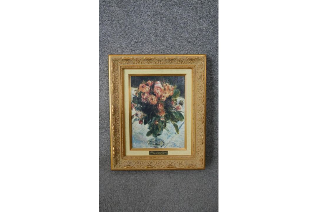 Two framed and glazed varnished prints of oil still life's. One by Renoir and one by Van Gogh and - Image 4 of 12