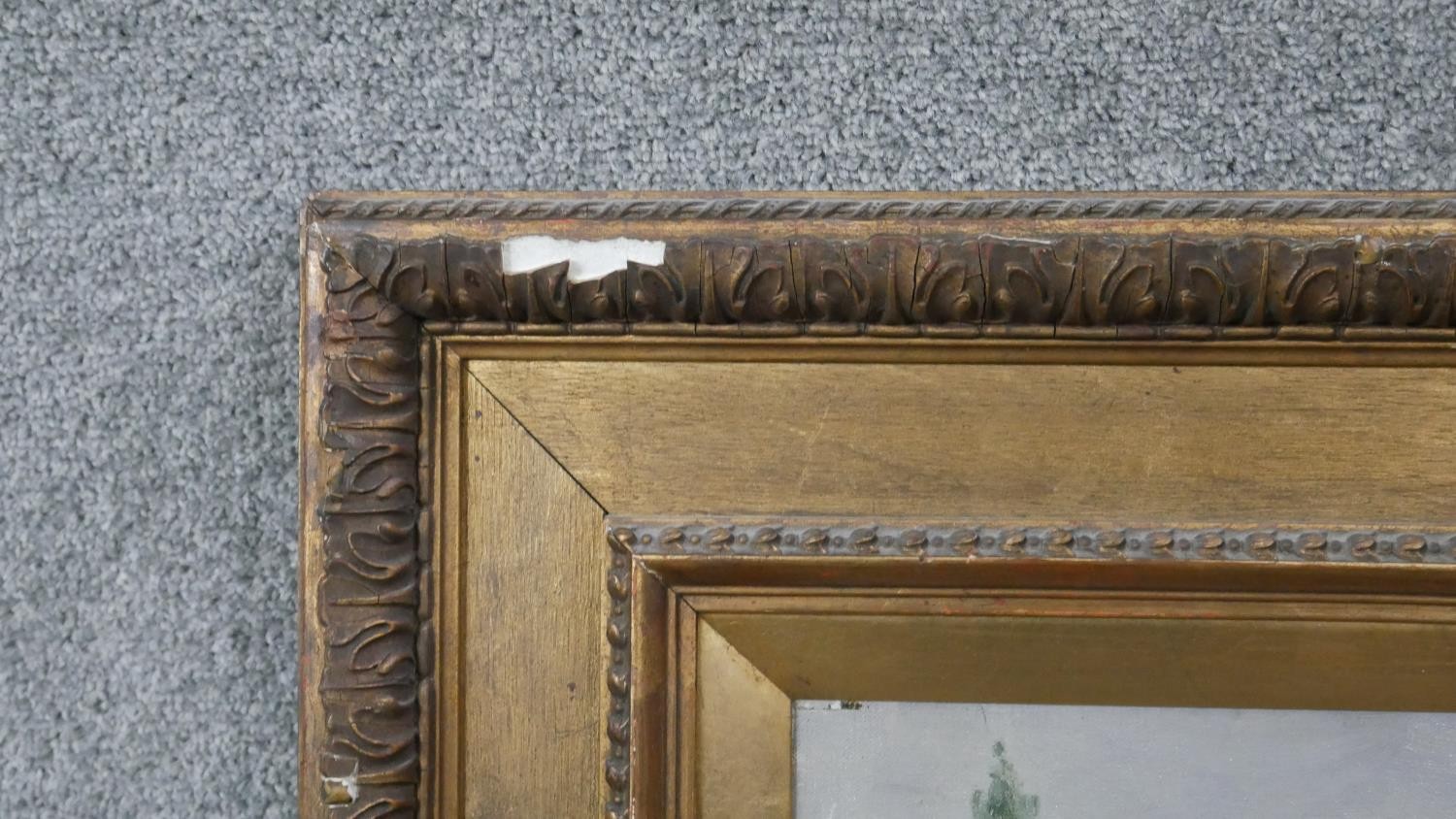 Harry Spence (1860 - 1928) - A gilt framed and glazed oil on canvas of a riverscape titled ' - Image 3 of 7