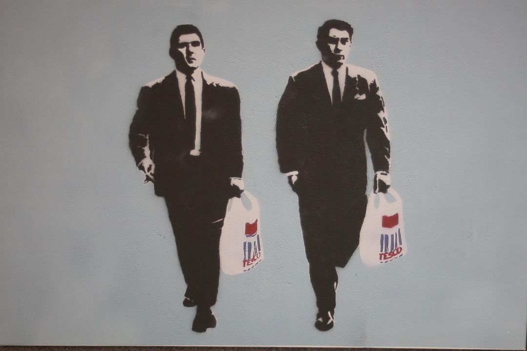 Four Banksy reproduction prints on canvas. H. 63 W.91cm. - Image 2 of 5