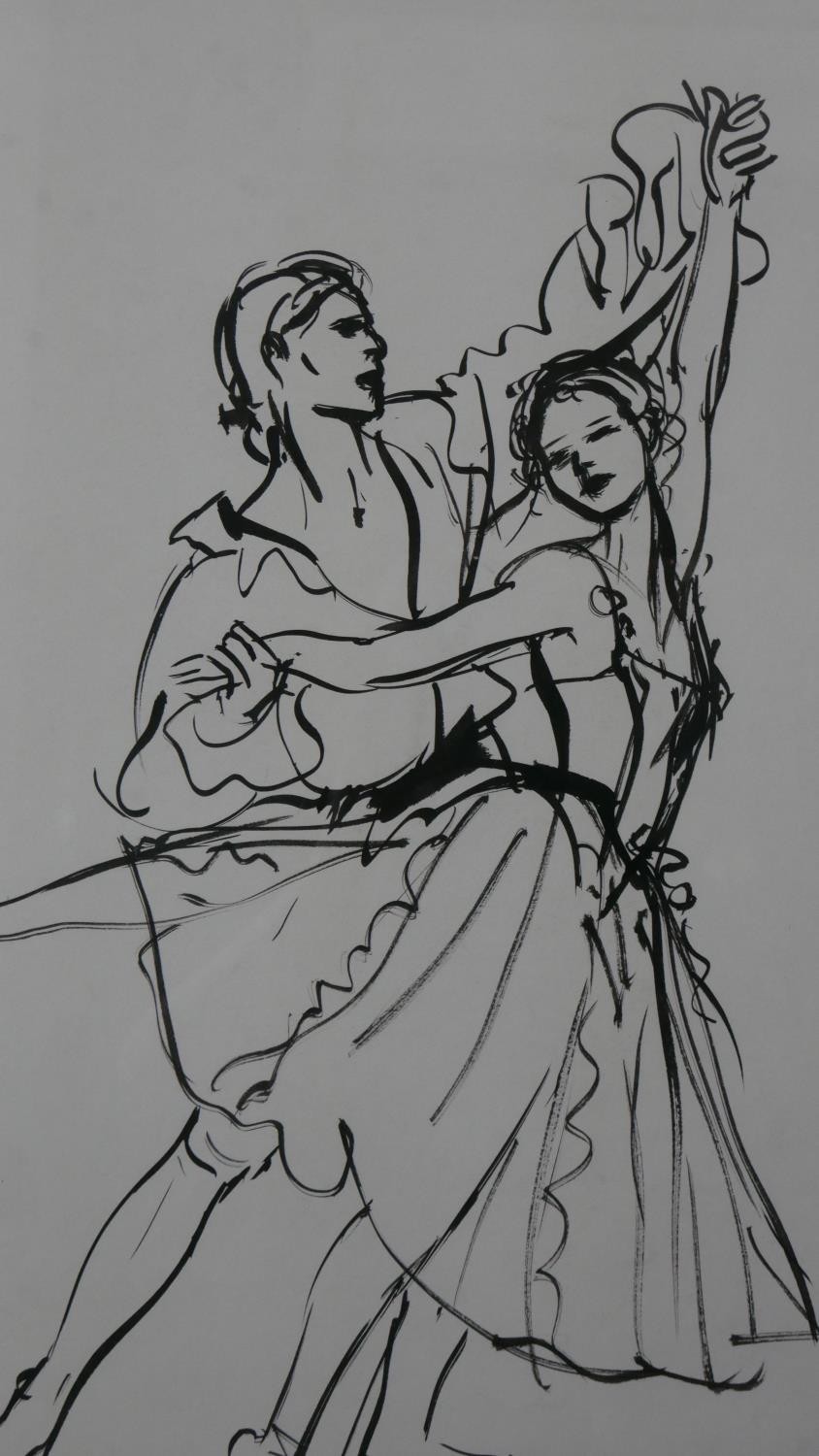 Charlotte Fawley (British 20th Century) A framed and glazed acrylic study of two Royal Ballet - Image 3 of 5