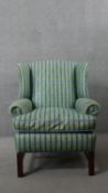 Wingback armchair, Georgian style mahogany.