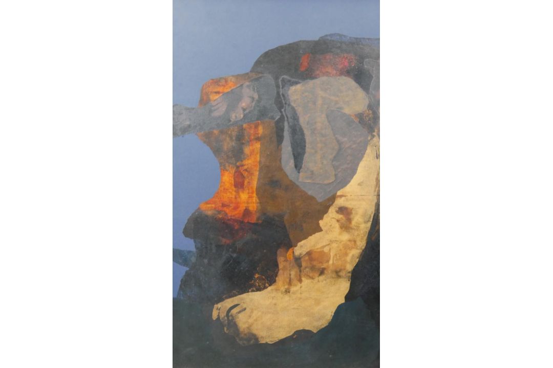 Alfred Harris- A large framed acrylic and paper on panel, titled 'Edge of Light', inscribed verso. - Image 3 of 7