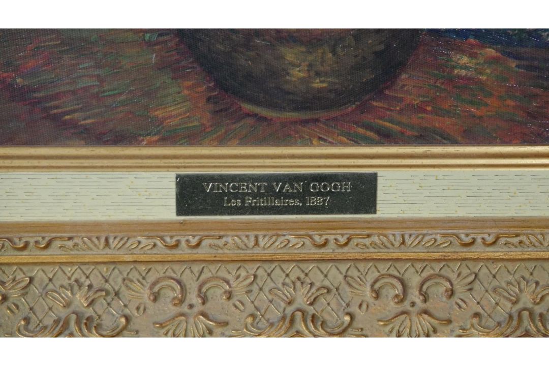 Two framed and glazed varnished prints of oil still life's. One by Renoir and one by Van Gogh and - Image 9 of 12