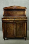 Chiffonier, early 19th century flame mahogany. H.127 W.90 D.45cm.