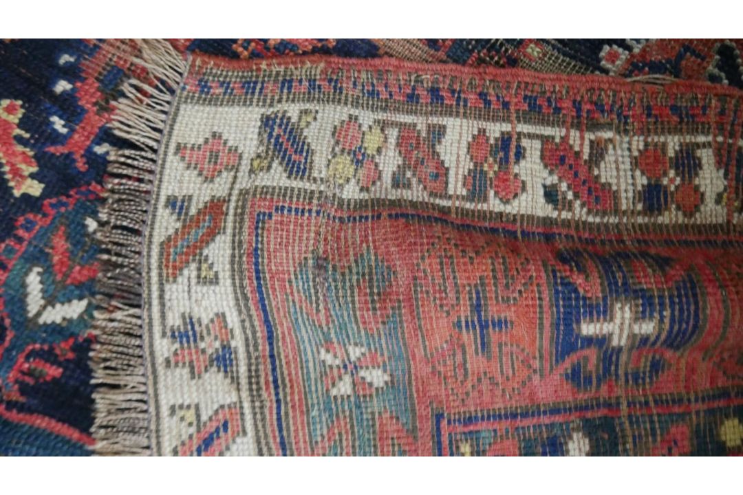 A large Kurdish runner with repeating motifs across the midnight ground within stylised multiple - Image 5 of 5