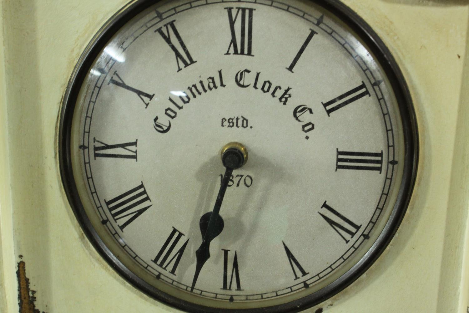 A contemporary painted American style wall clock. H.56 W.26 D.6 cm. - Image 6 of 6