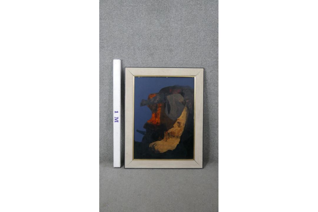 Alfred Harris- A large framed acrylic and paper on panel, titled 'Edge of Light', inscribed verso. - Image 2 of 7