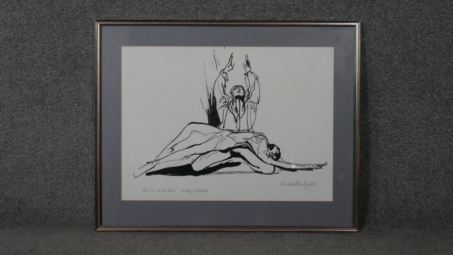 Charlotte Fawley (British 20th Century) A framed and glazed acrylic study of two ballet dancers,