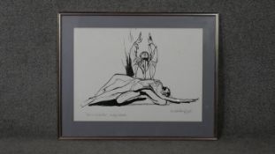 Charlotte Fawley (British 20th Century) A framed and glazed acrylic study of two ballet dancers,