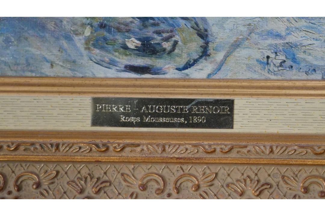 Two framed and glazed varnished prints of oil still life's. One by Renoir and one by Van Gogh and - Image 6 of 12