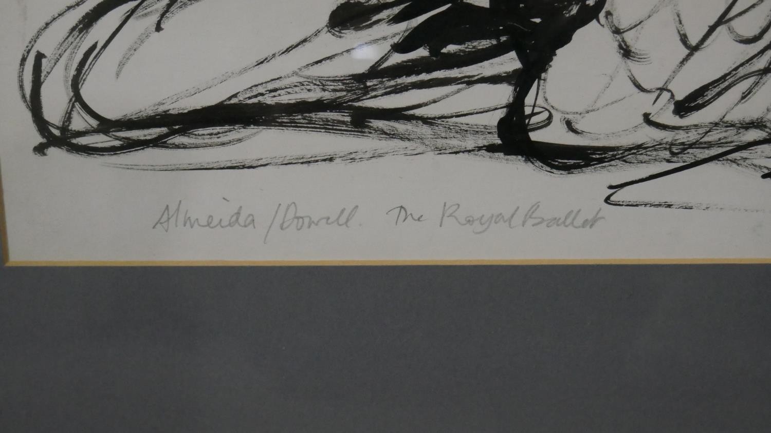 Charlotte Fawley (British 20th Century) A framed and glazed acrylic study of two Royal Ballet - Image 5 of 6