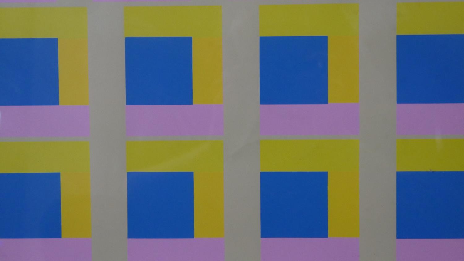 Michael Stokoe (1933-) A Mid-century framed and glazed signed limited edition abstract colour screen - Image 3 of 7