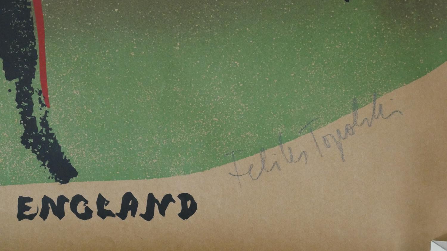 Felix Topolski (1907 - 1989) A large unframed signed limited edition England poster, showing two - Image 5 of 6