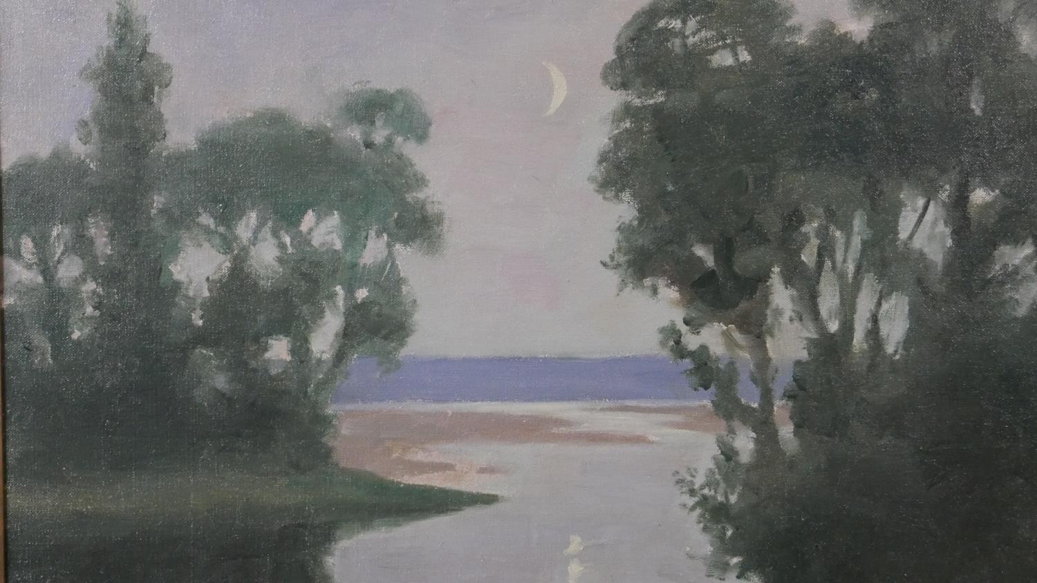 Harry Spence (1860 - 1928) - A gilt framed and glazed oil on canvas of a riverscape titled ' - Image 2 of 7