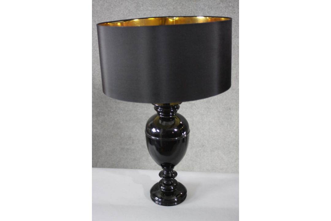 A pair of contemporary glazed table lamps. H.62cm. - Image 3 of 6