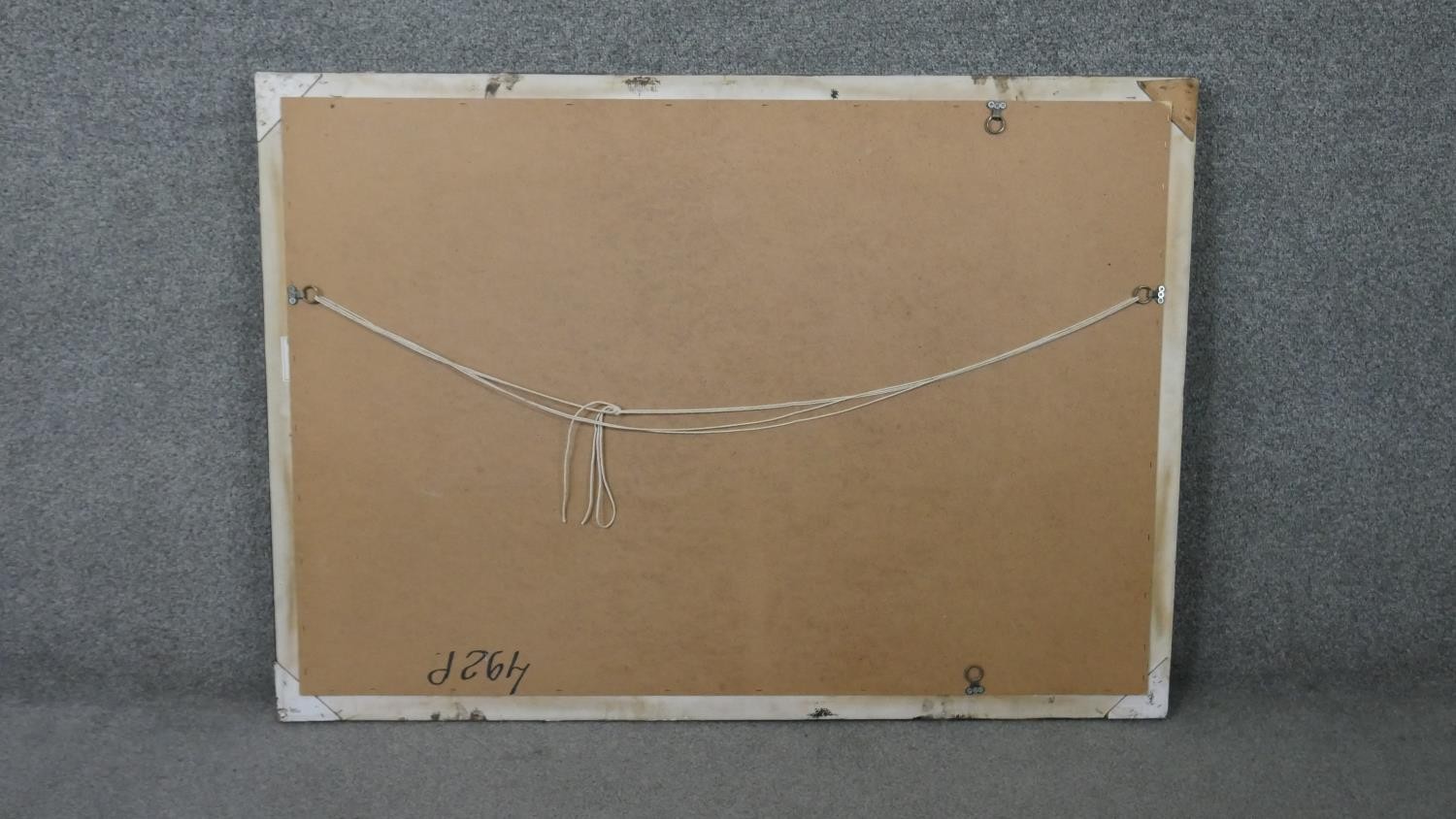 A gilt framed wall mirror with rectangular bevelled plate. H.75 W.105cm - Image 5 of 5