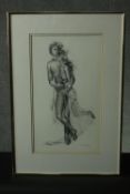 Ricardo Cinalli (B.1948), a framed and glazed pencil drawing, study of a naked couple, signed and