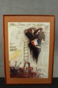 A framed and glazed advertising poster for the RSC production of Mother Courage and her Children.