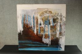 Jane Harris (1956-) An oil and mixed media on board. H.76 W.76cm.