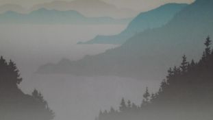 Peter Markgraf - a framed and glazed signed serigraph titled 'Evening Sky', signed by artist,