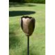 A set of six stainless steel plant stake garden sculptures with rustic rose heads. H.90cm 80-120 - Image 4 of 6