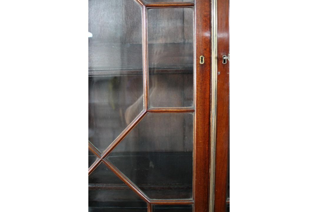 A Chippendale style mahogany secretaire bookcase, with a blind fret cornice over a pair of - Image 3 of 24