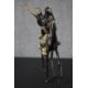 A West African hand made bronze sculpture from Burkina Faso of a camel and rider. Blackened to - Image 2 of 6
