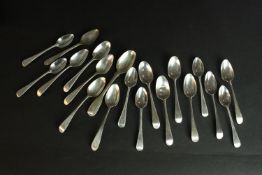 A collection of nineteen 19th and 20th century silver teaspoons. Various designs, makers and assay