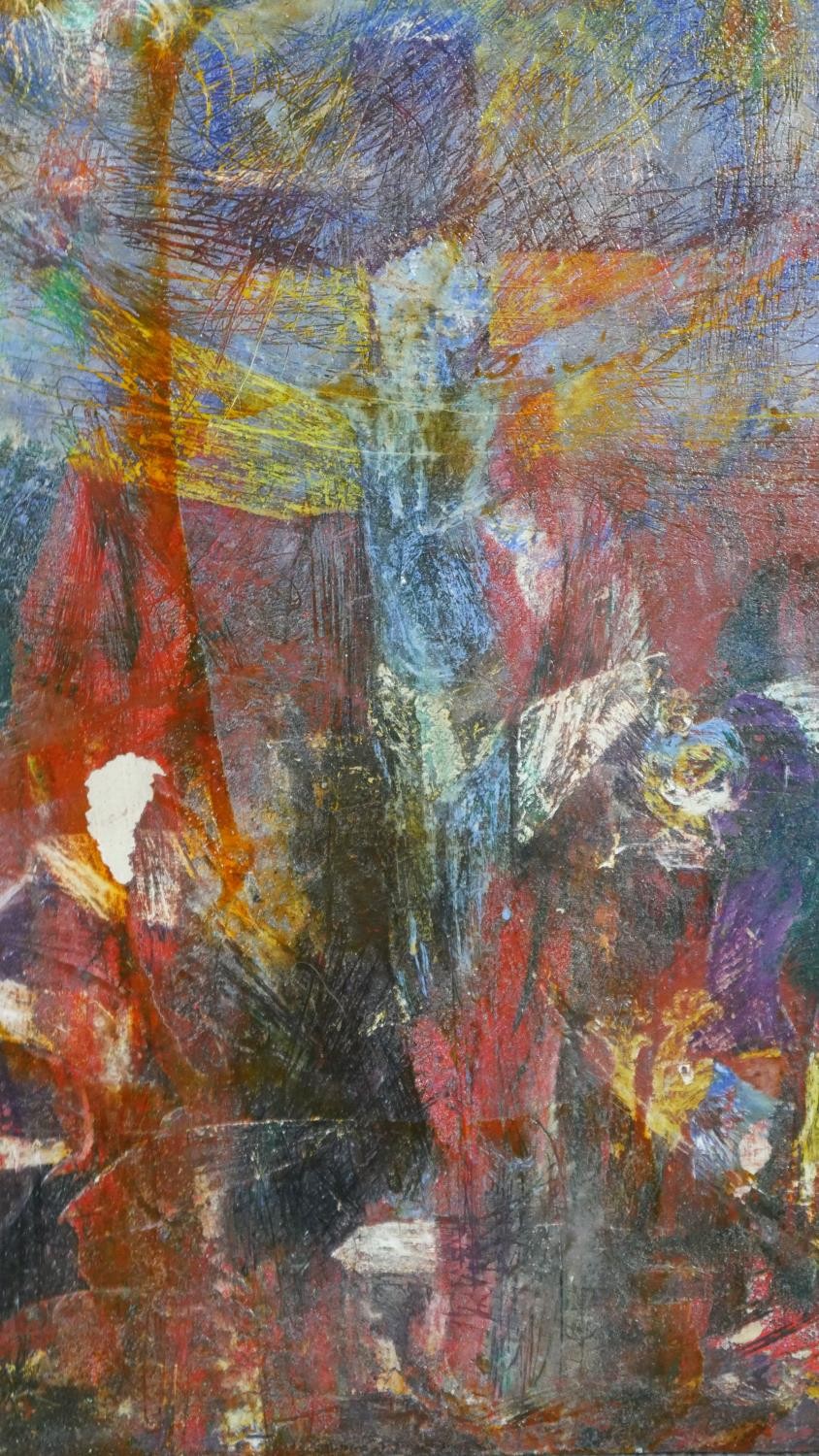 A double sided abstract oil on board. Unsigned. H.47 W.48cm - Image 5 of 7