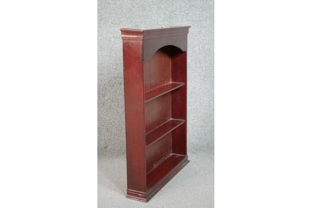 A late Victorian wall mounted cabinet, with two cupboard doors over an undertier, together with a - Image 4 of 11