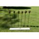 A set of six stainless steel plant stake garden sculptures with rustic rose heads. H.90cm 80-120 - Image 6 of 6