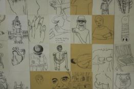 Fiona Robinson - a framed and glazed pencil drawing titled 'I Love Drawing', Royal Academy label