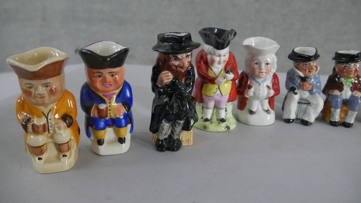 A collection of fifteen hand painted ceramic Toby jugs, various characters and makers. H.16 W.6cm ( - Image 2 of 7