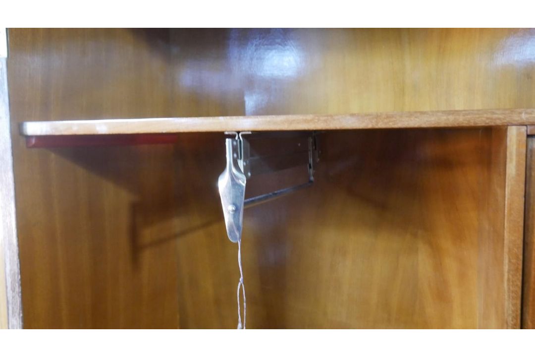 An Art Deco figured walnut compactum wardrobe, with two quarter veneered doors, the fitted - Image 9 of 13