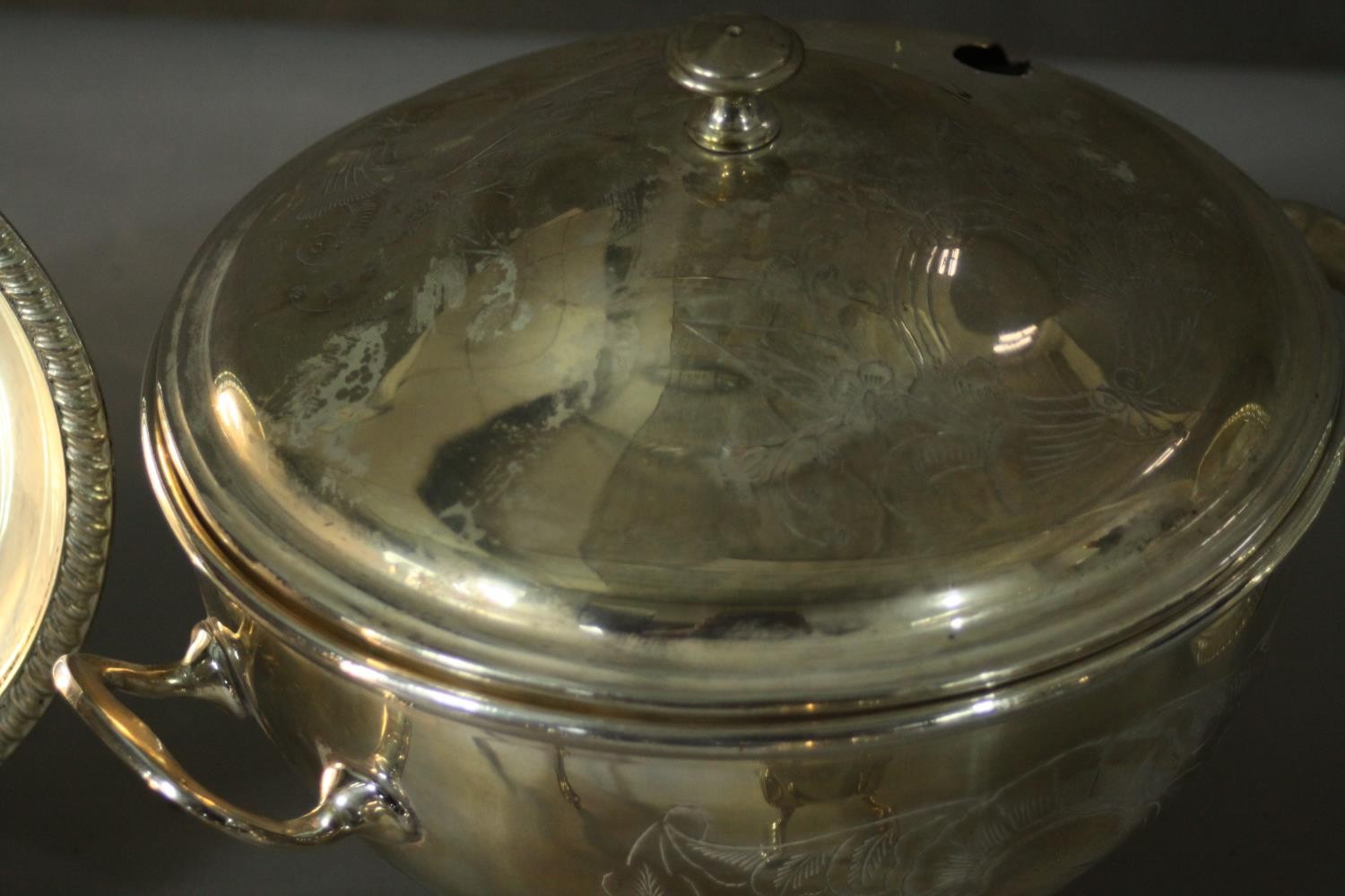 A Victorian silver plated tea and coffee set, including coffee pot, tea pot, sugar bowl, milk jug - Image 5 of 8