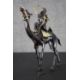 A West African hand made bronze sculpture from Burkina Faso of a camel and rider. Blackened to - Image 3 of 6