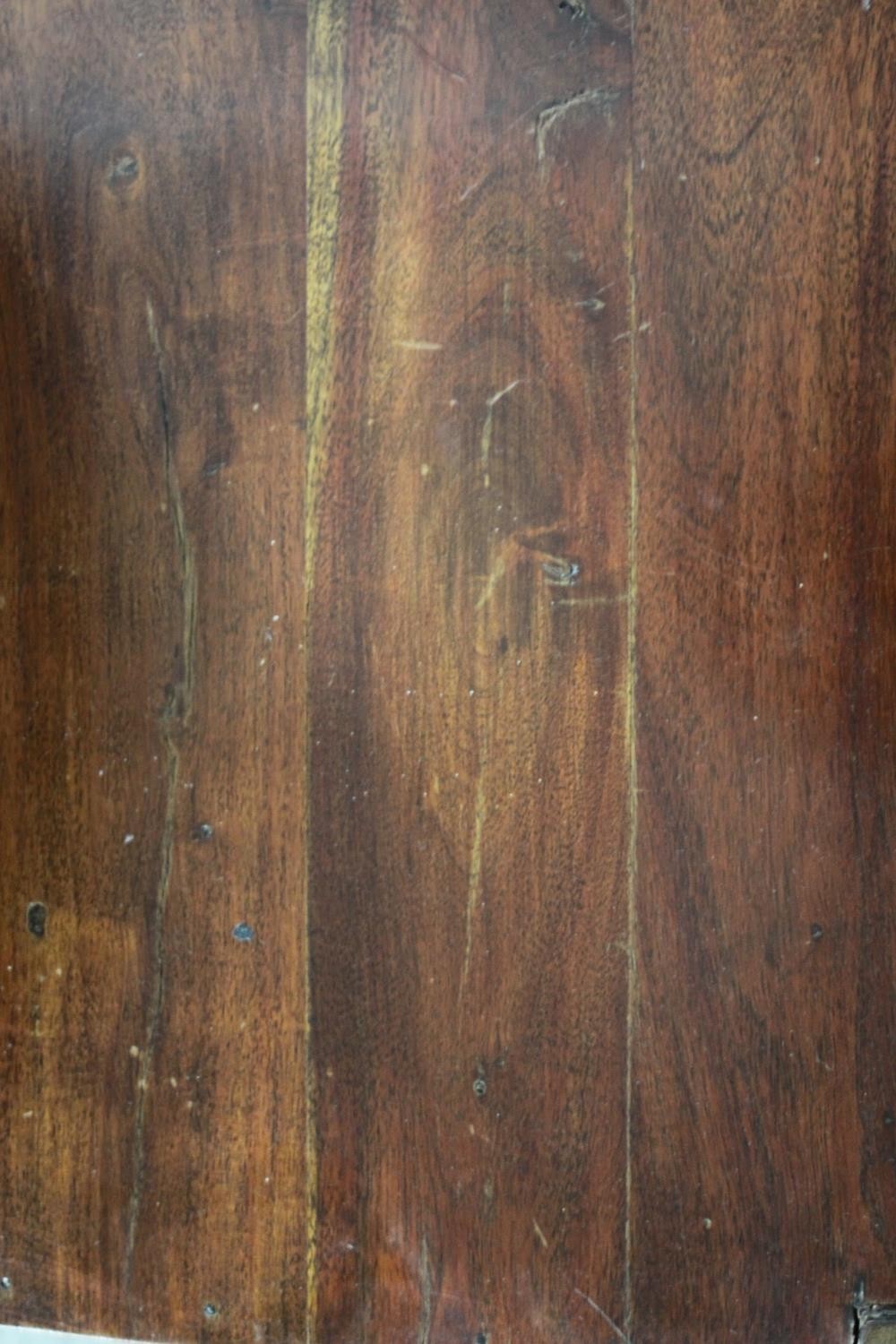 A set of eight mango wood ladder back dining chairs, the legs joined by H stretchers. - Image 9 of 11