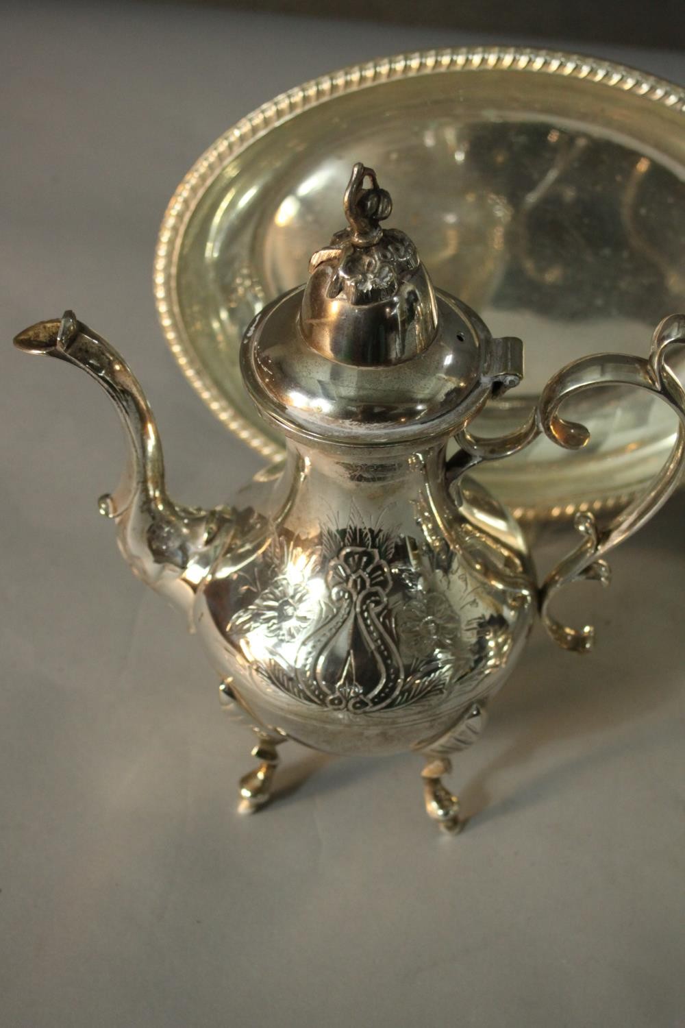 A Victorian silver plated tea and coffee set, including coffee pot, tea pot, sugar bowl, milk jug - Image 3 of 8