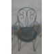 A set of three wrought iron garden chairs, with scrollwork to the back and arms, on a circular - Image 3 of 5